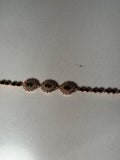 Trio floral bracelet gold and green