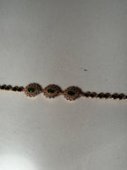 Trio floral bracelet gold and green