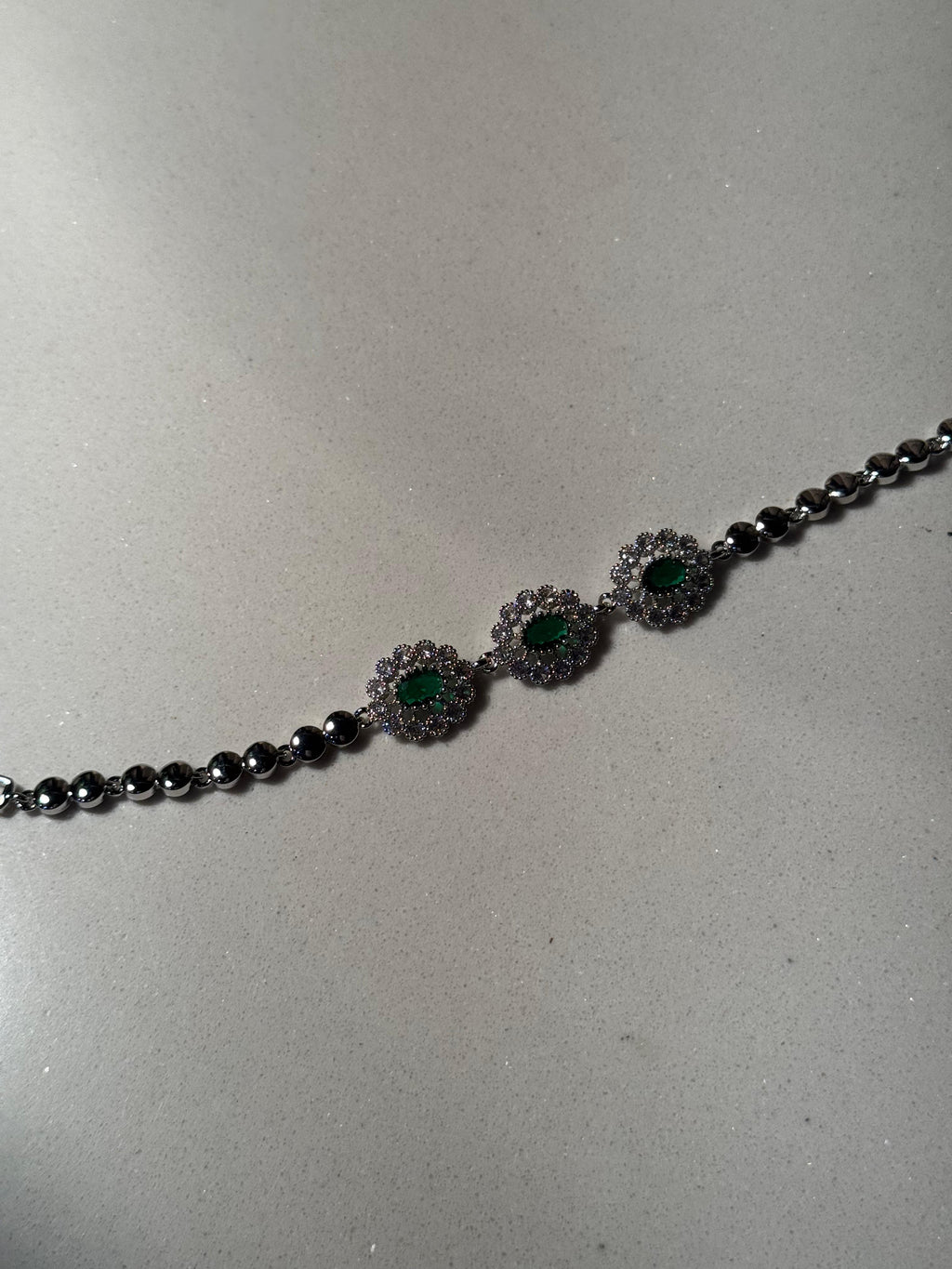 Trio floral bracelet and green