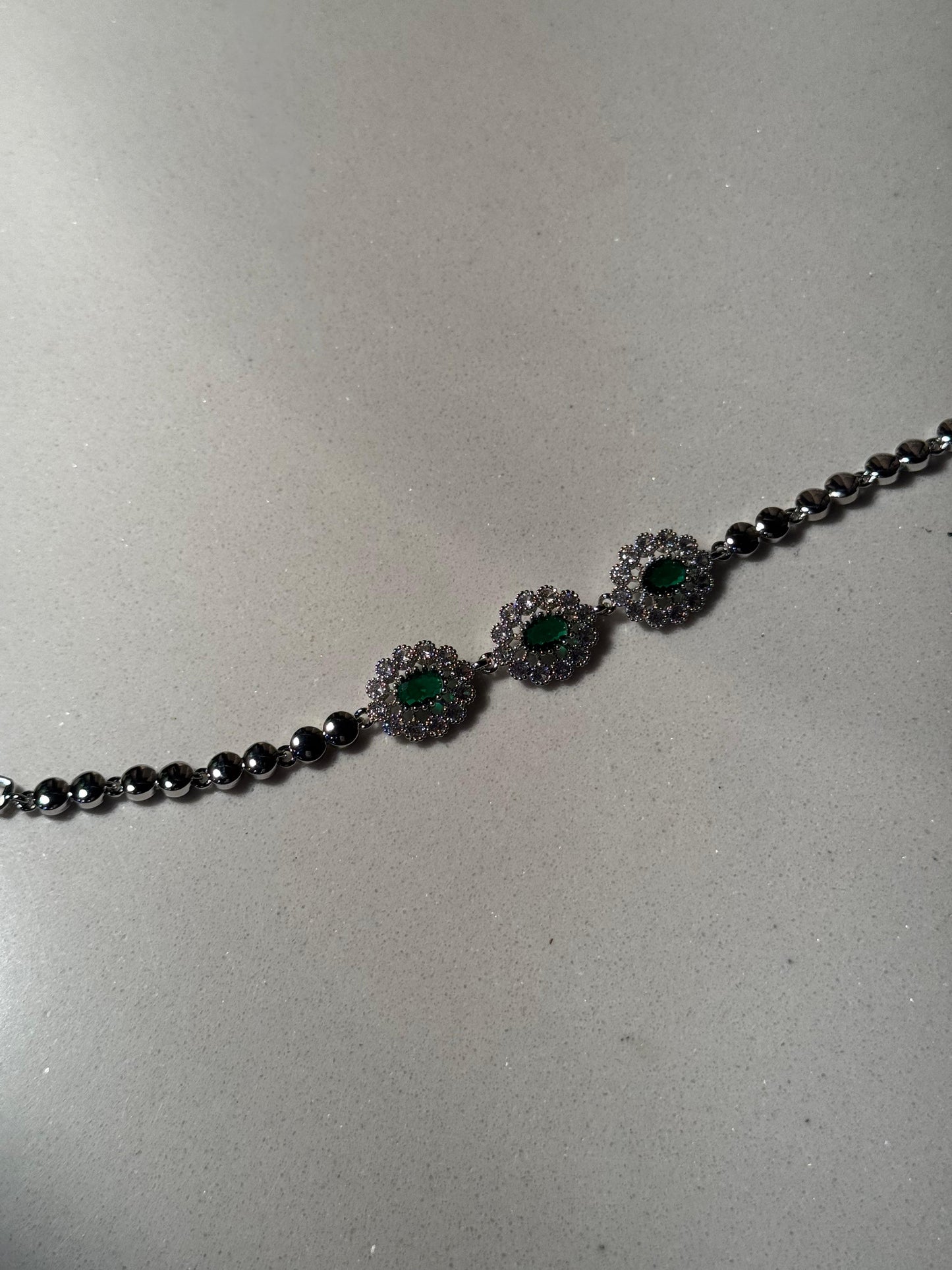 Trio floral bracelet and green