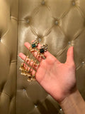 Jahan Ara Earrings- Gold and green (aara collection)