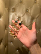 Jahan Ara Earrings- Gold and green (aara collection)