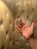 Jahan Ara Earrings- Gold and turquoise (aara collection)