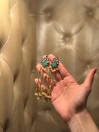 Jahan Ara Earrings- Gold and turquoise (aara collection)