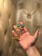 Jahan Ara Earrings- Gold and turquoise (aara collection)