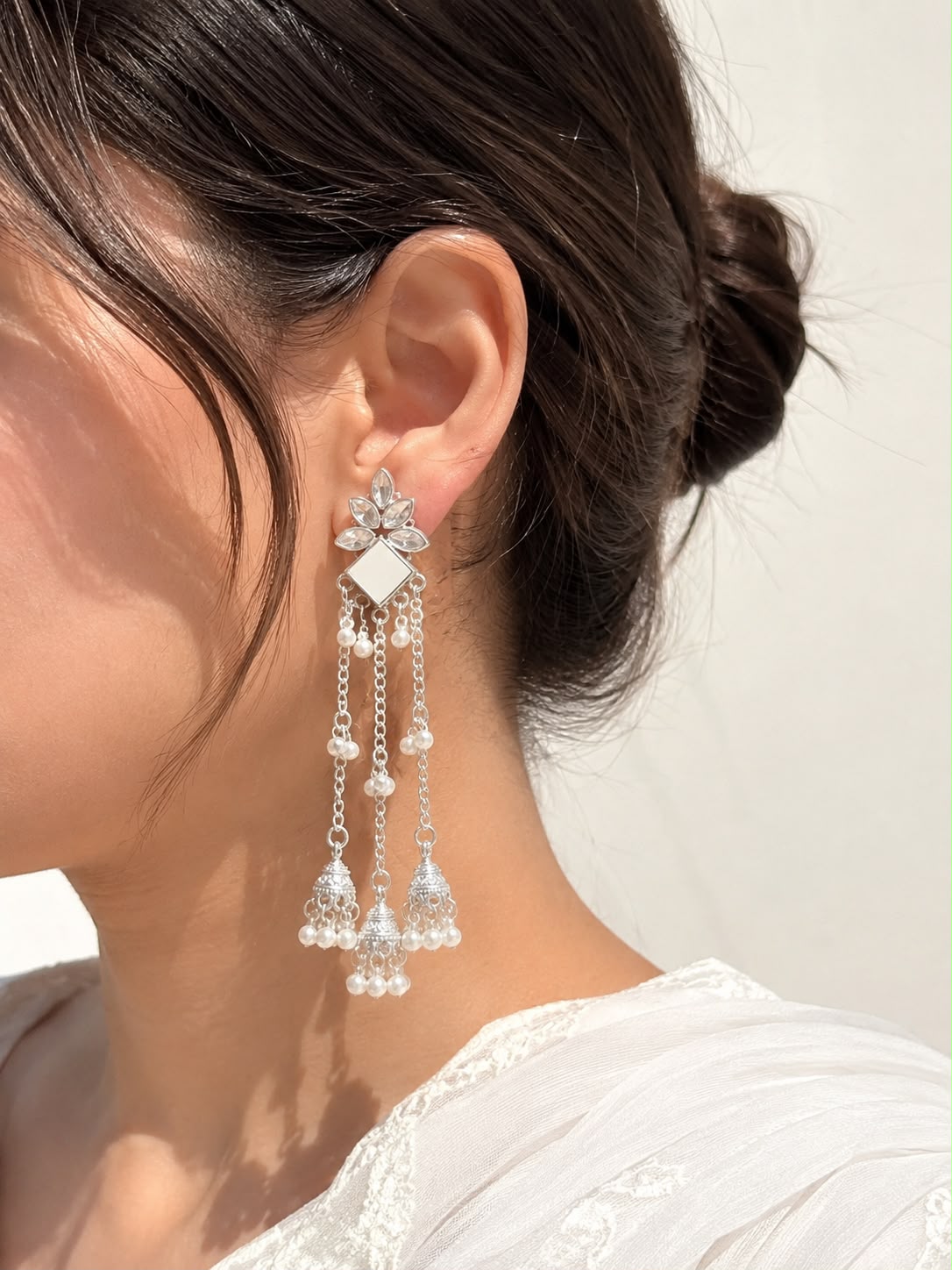 Jahan Ara Earrings- silver (aara collection)