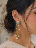 Jahan Ara Earrings- Gold and turquoise (aara collection)