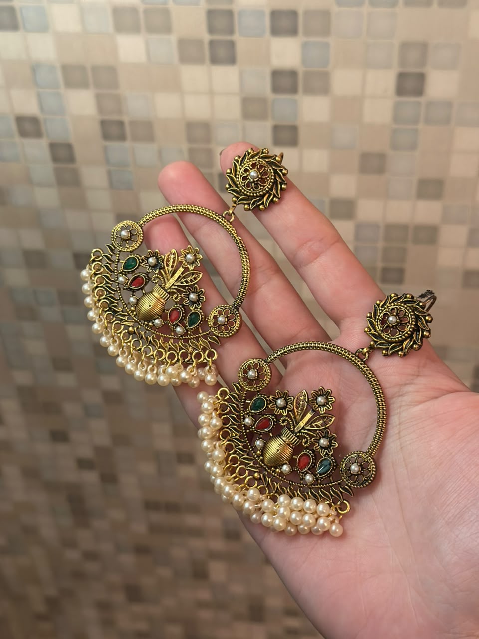 Husan Ara Earrings- antique Gold (aara collection)