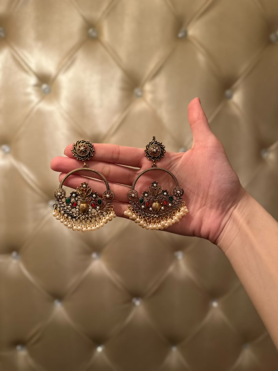 Husan Ara Earrings- antique Gold (aara collection)