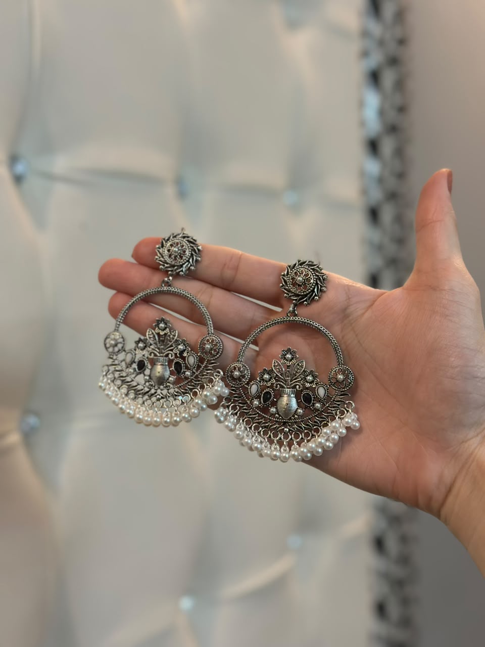 Husan Ara Earrings- Silver (aara collection)