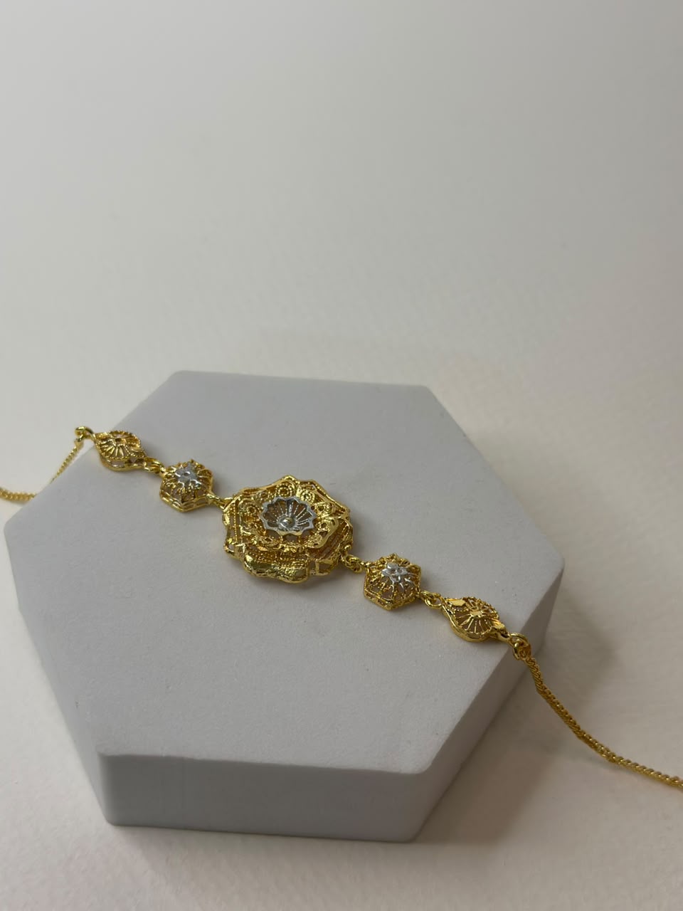 Gold flower bracelet