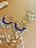Peacock Earrings - purple