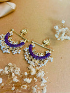 Peacock Earrings - purple
