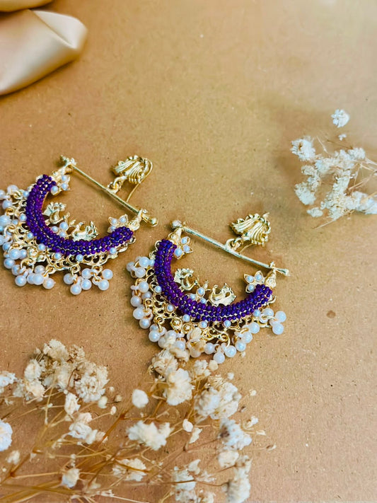 Peacock Earrings - purple