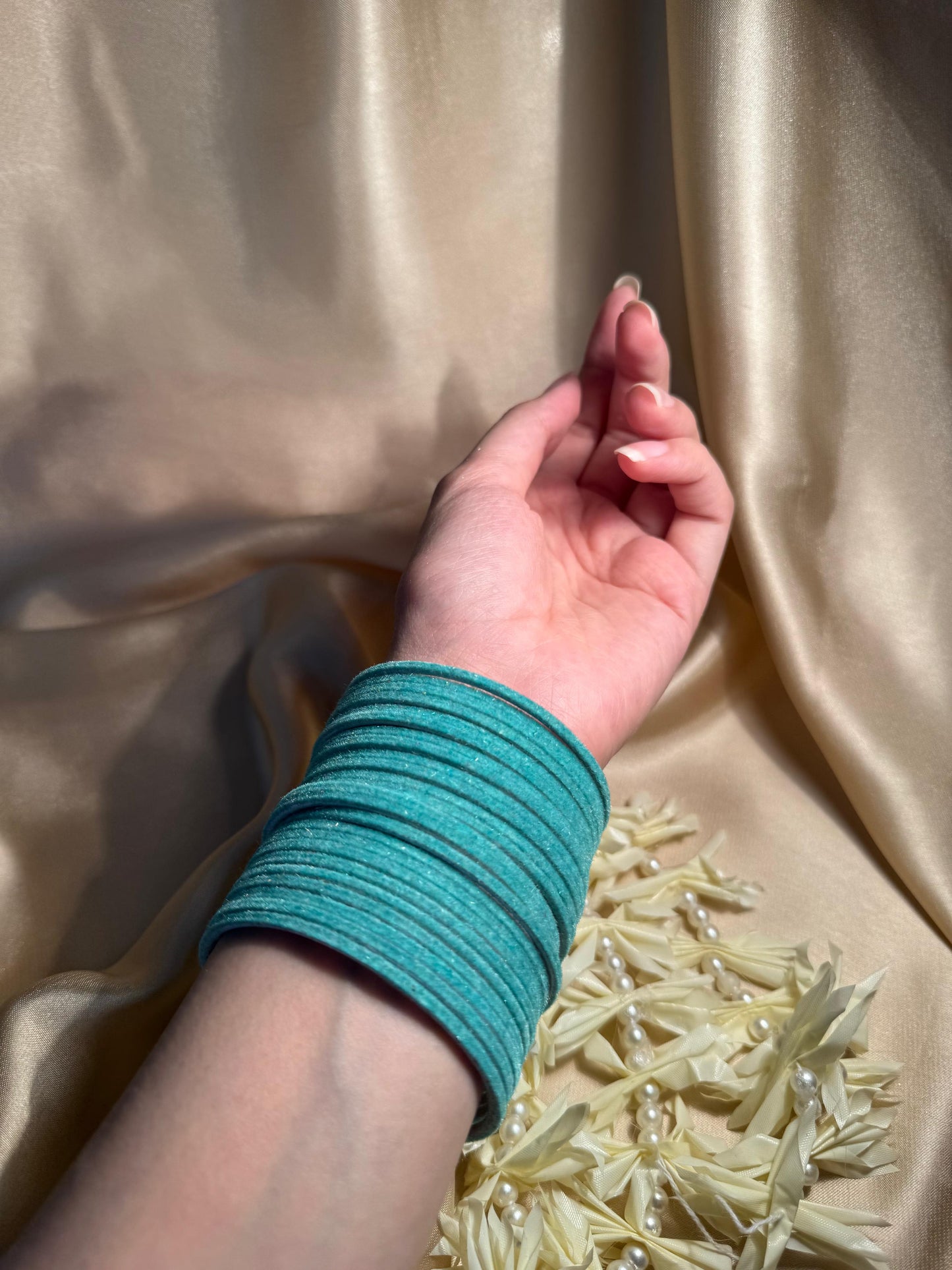 Velvet Bangles - turquoise