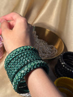 thread bangles handmade green