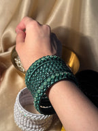 thread bangles handmade green