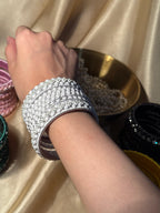 thread bangles handmade white