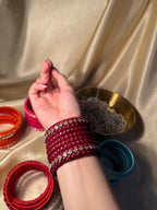 thread bangles handmade maroon