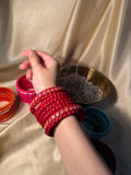 thread bangles handmade red