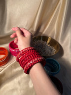 thread bangles handmade red