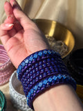 thread bangles handmade blue