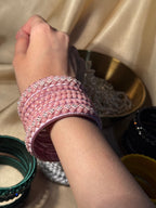 thread bangles handmade pink