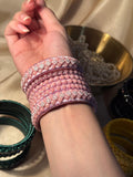 thread bangles handmade pink
