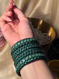 thread bangles handmade green