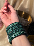 thread bangles handmade green