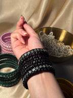 thread bangles handmade black