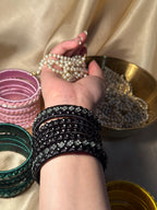 thread bangles handmade black