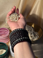 thread bangles handmade black