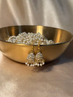 Zoya jhumki  white - rozana