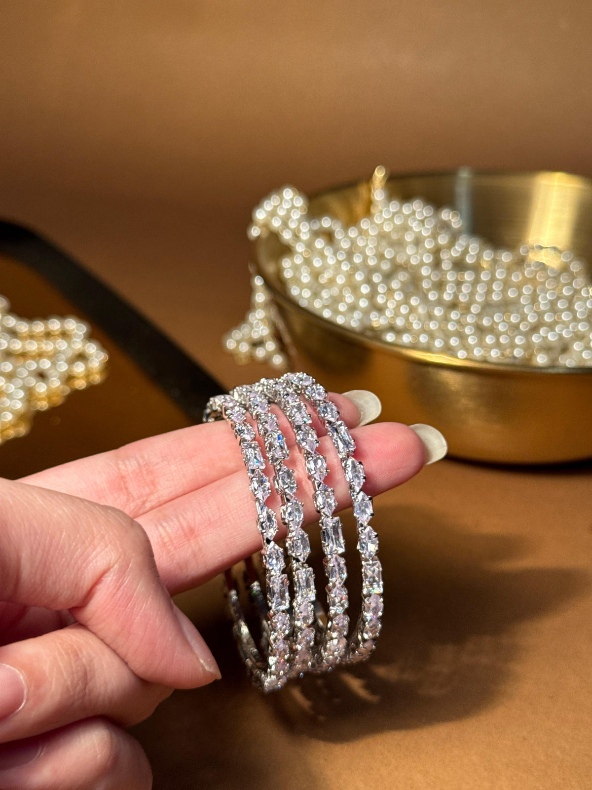 Zainab bangles Silver - White (kids collection)