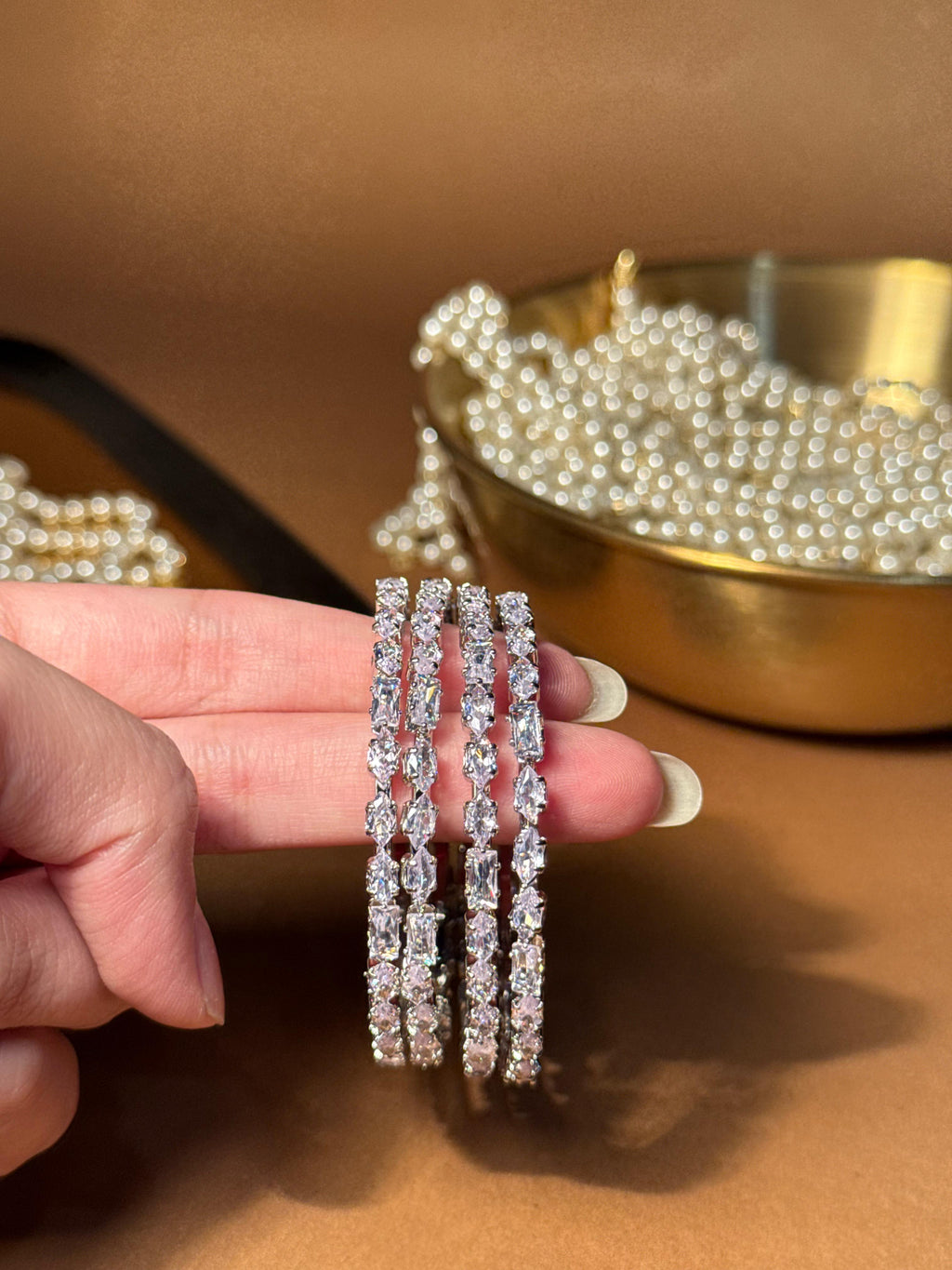 Zainab bangles Silver - White (kids collection)