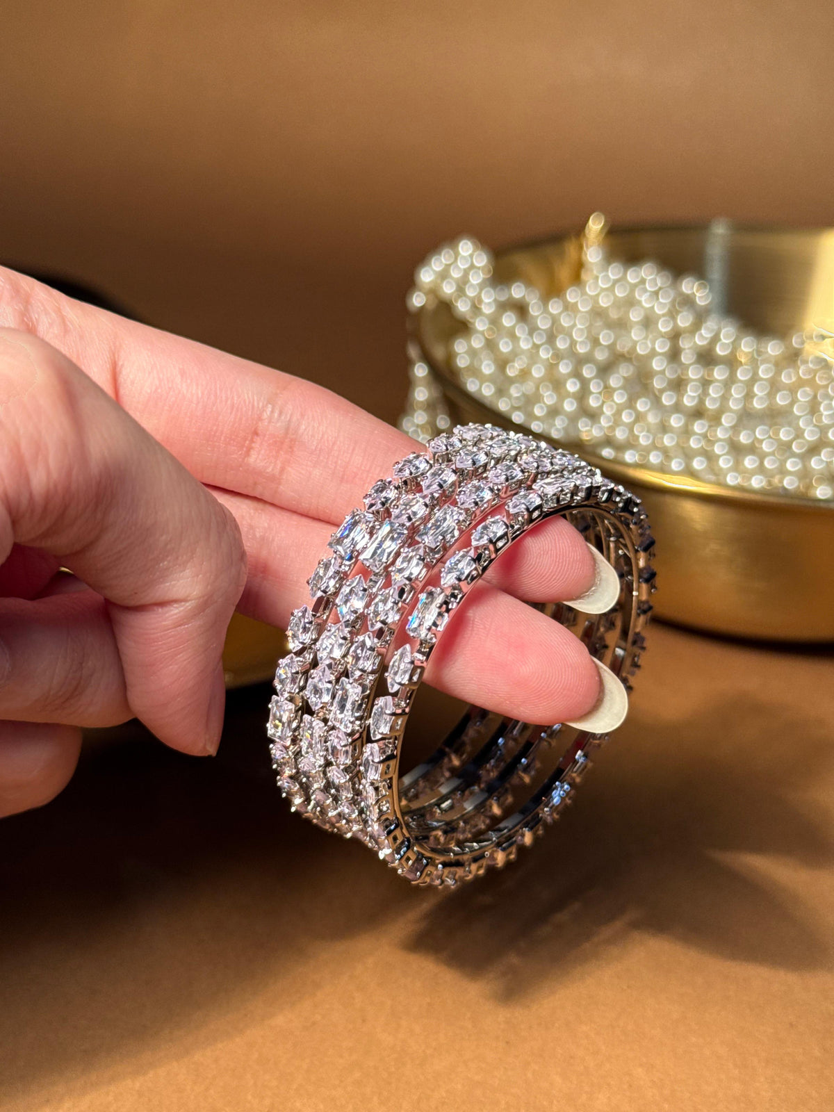Zainab bangles Silver - White (kids collection)