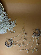 Mahrani earrings with gold saharay