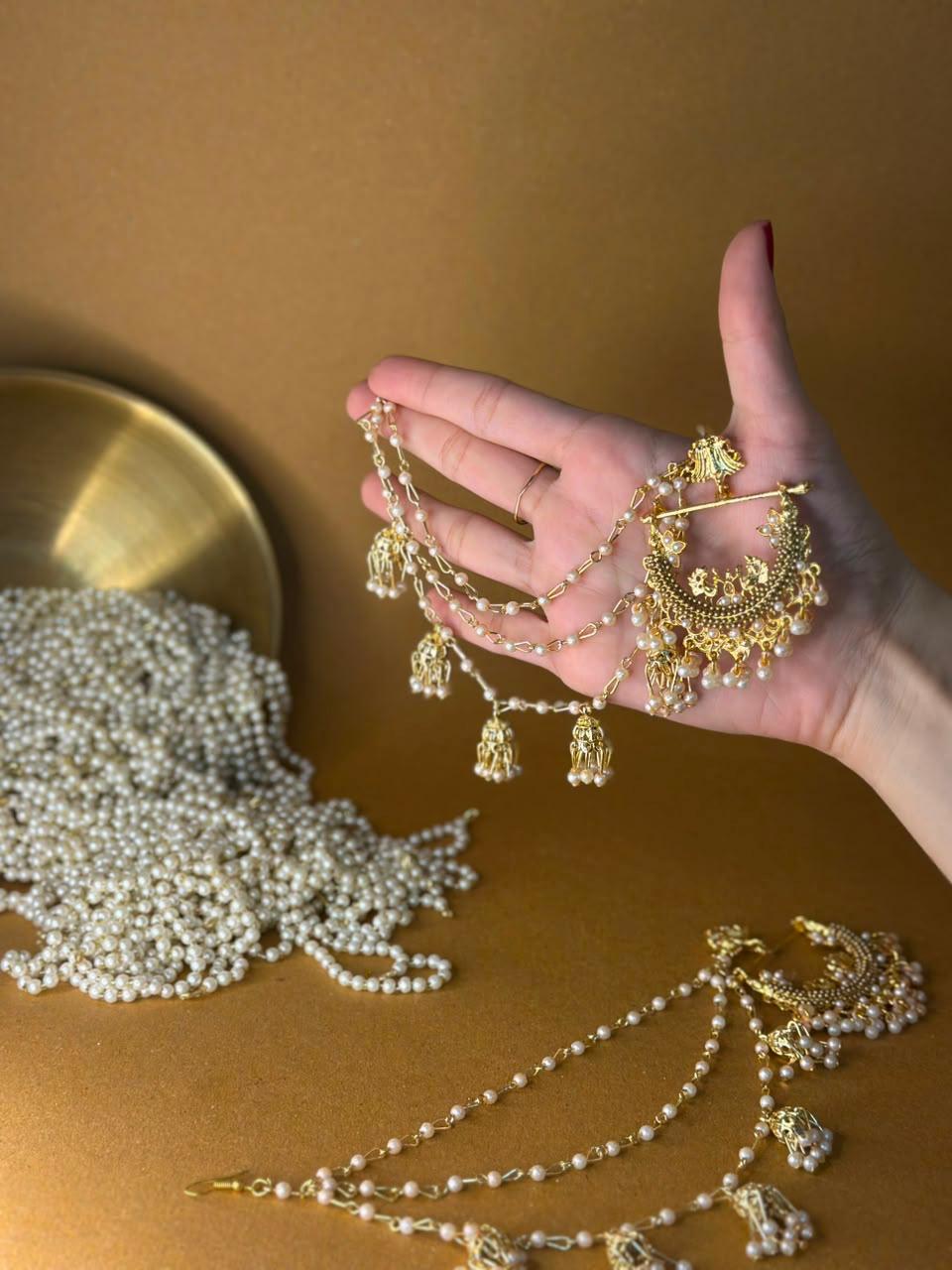 peacock earrings with gold saharay