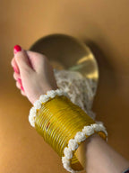 Yellow Jelly bangles with phool karray