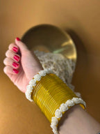 Yellow Jelly bangles with phool karray