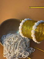 Yellow Raindrop bangles with phool karray bundle