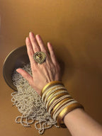 Pearl bangles with gold bangle - bundle