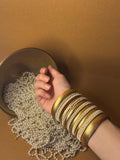 Pearl bangles with gold bangle - bundle