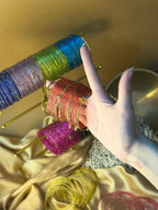 ghungroo bangle with orange raindrop bundle