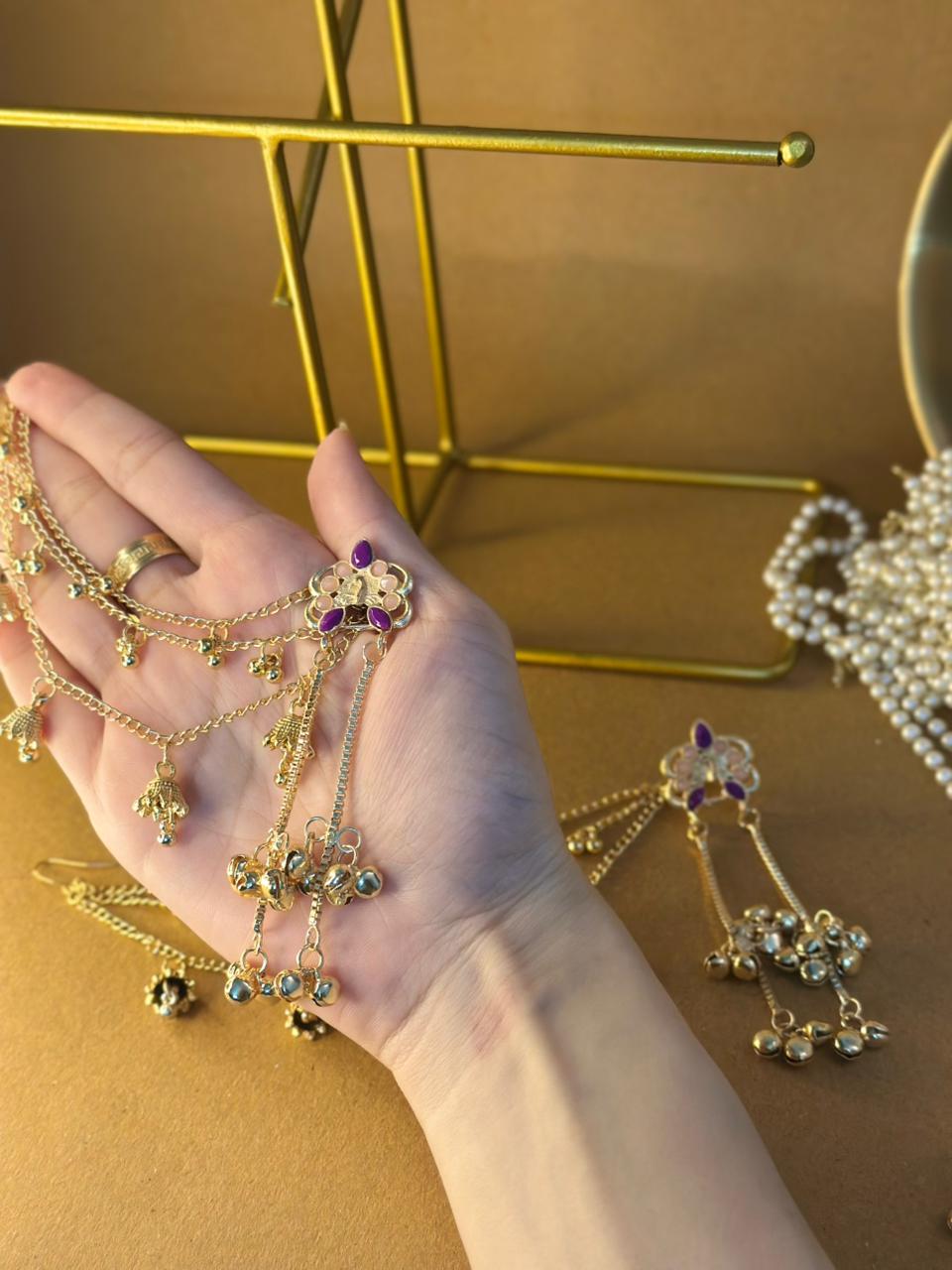 Patang (pink purple and gold) and saharay bundle