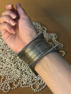 Chakoor bangle with silver bangle bundle