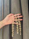 Gold Kundan bindi and earrings set bundle