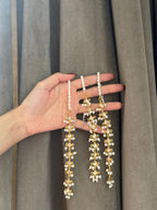 Gold Kundan bindi and earrings set bundle
