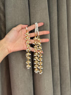 Gold Kundan bindi and earrings set bundle